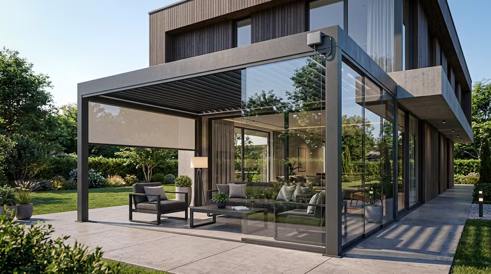 Hochwertige Flachdach Terrassenüberdachung in Hessen Kostenbeispiel 2026